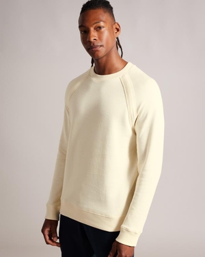 Sweatshirt Ted Baker Long Sleeve Raglan Detail Blanche Homme | JKF-04743439